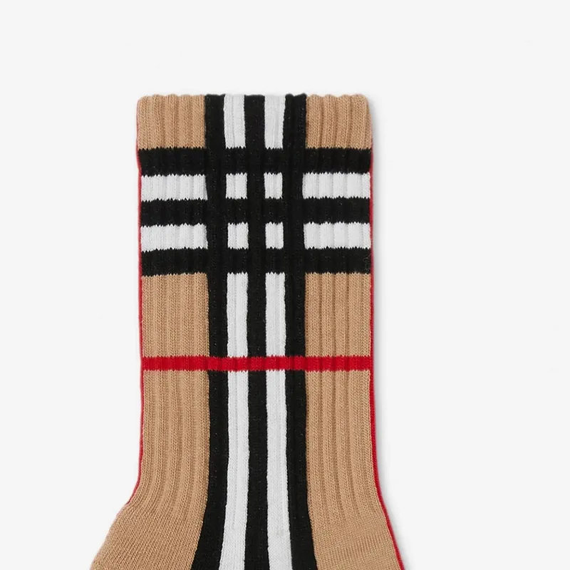 Burberry Check Intarsia Technical Stretch cotton Socks-3