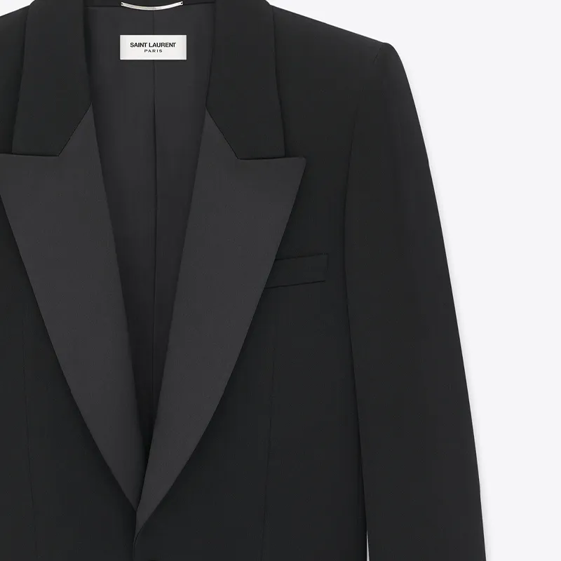 SAINT LAURENT Single-Breasted Tuxedo Jacket-5