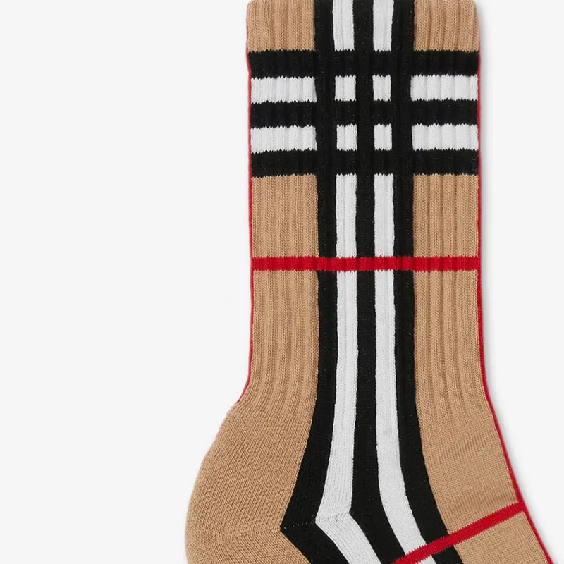 Burberry Check Intarsia Technical Stretch cotton Socks-4