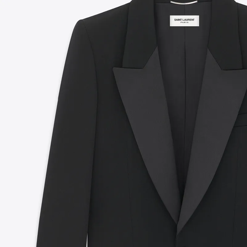 SAINT LAURENT Single-Breasted Tuxedo Jacket-3