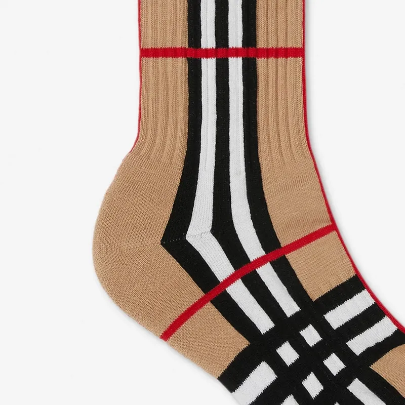 Burberry Check Intarsia Technical Stretch cotton Socks-5