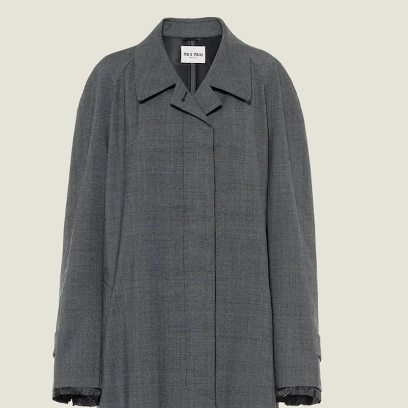 MIU MIU Prince Of Wales Check Wool Coat-4