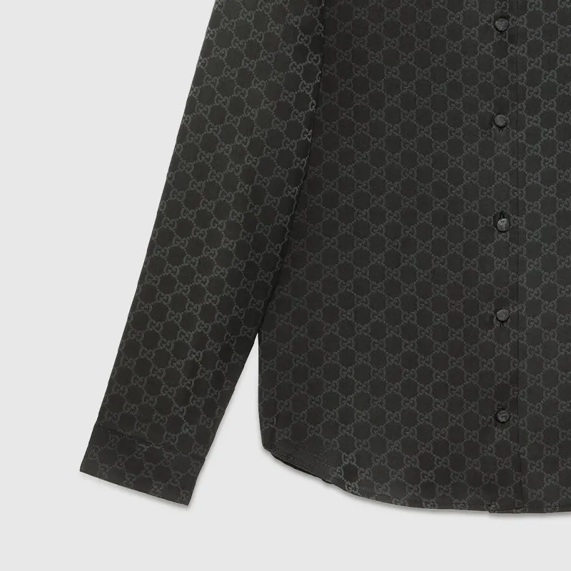 GUCCI GG print Silk Shirt-5