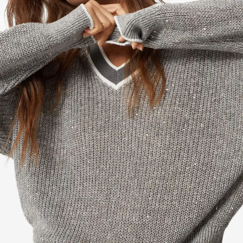 Brunello Cucinelli Sequin embellished Ribbed knit Jumper-4