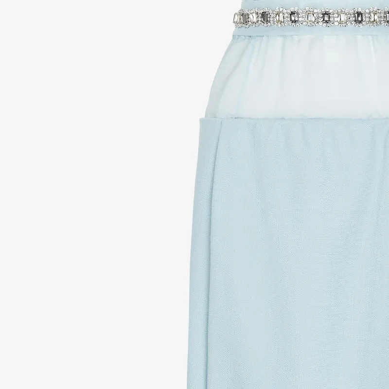 FENDI FW23 Slip Dresses Women's Light Blue-4