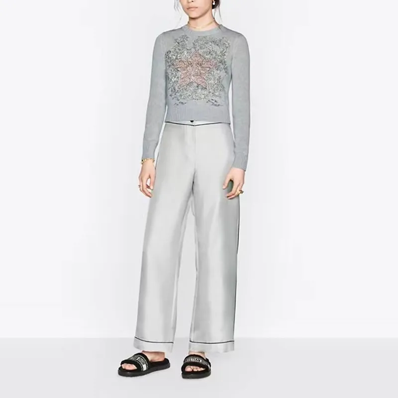 DIOR Cashmere Sweater Women's Gray-2