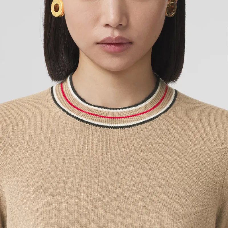 Burberry Stripe Detail Cashmere Jumper-4