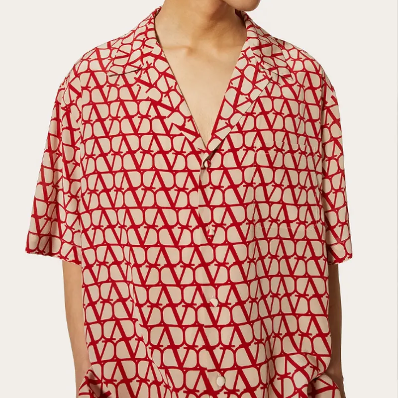 Valentino Shirts Men Red-4
