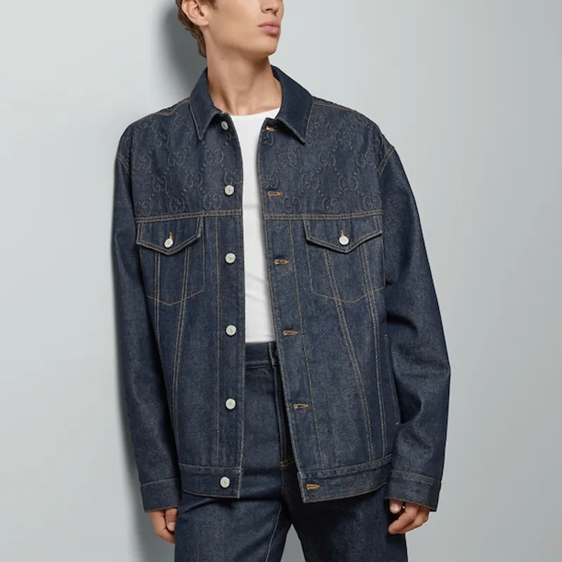 GUCCI Collared Button Up Denim Jacket-2