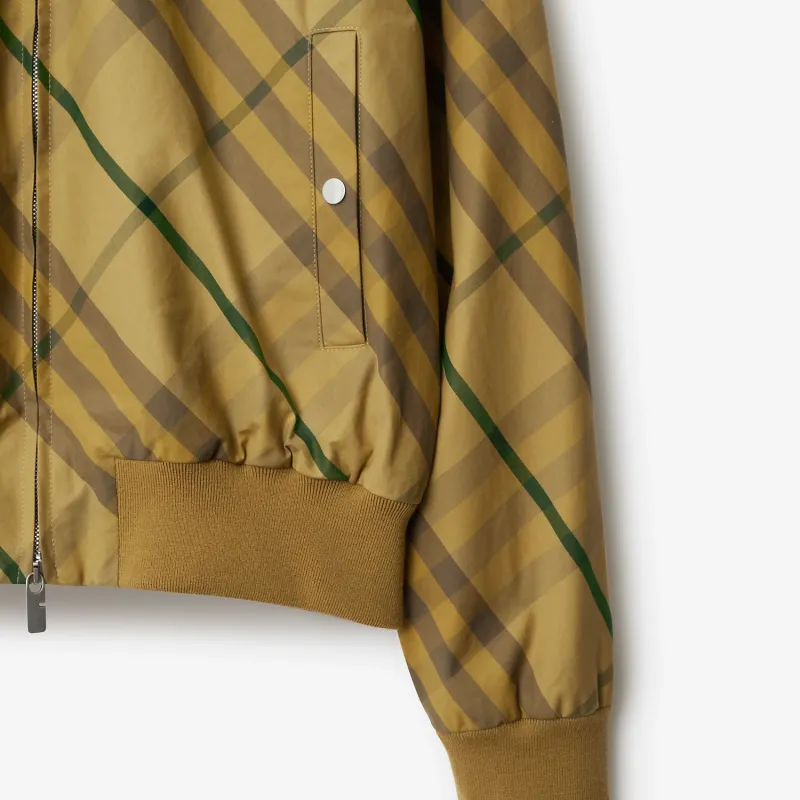 Burberry Check Printed Zipped Bomber Jacket-5