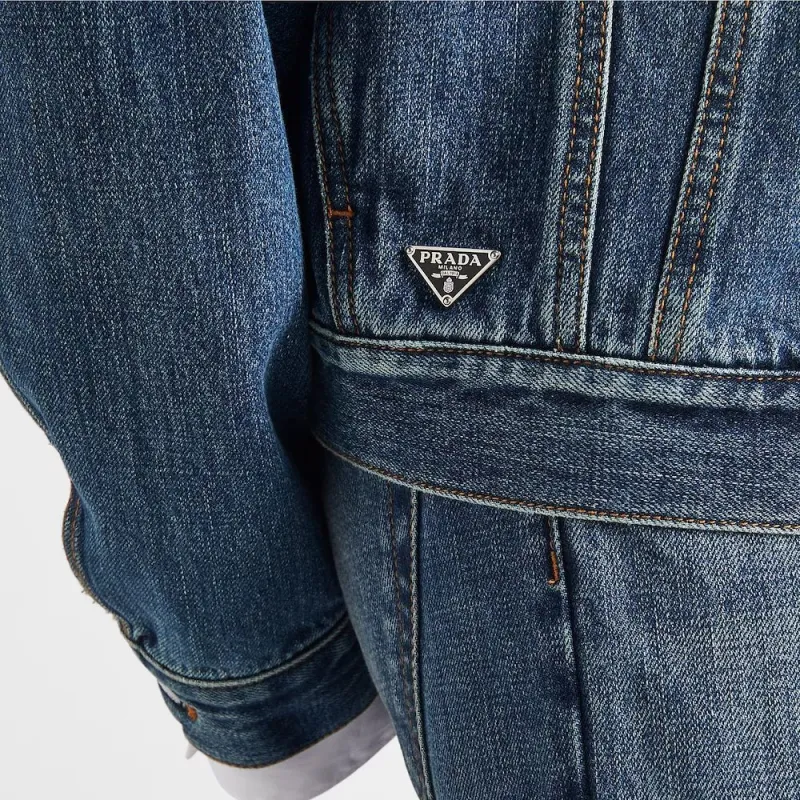 PRADA Trucker Button Up Denim Jacket-5