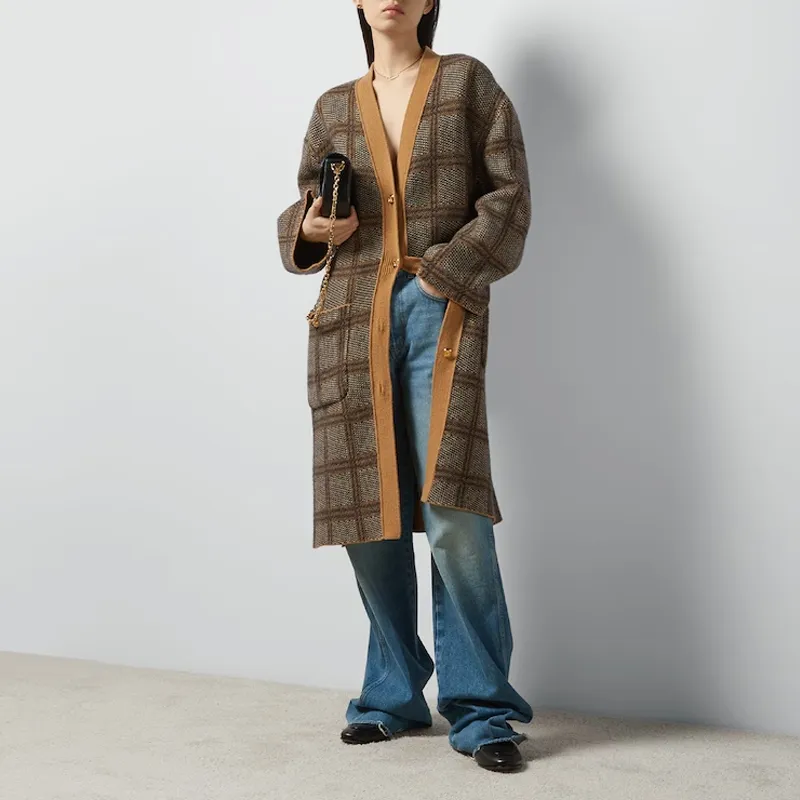 GUCCI Reversible Checked Cardigan-2