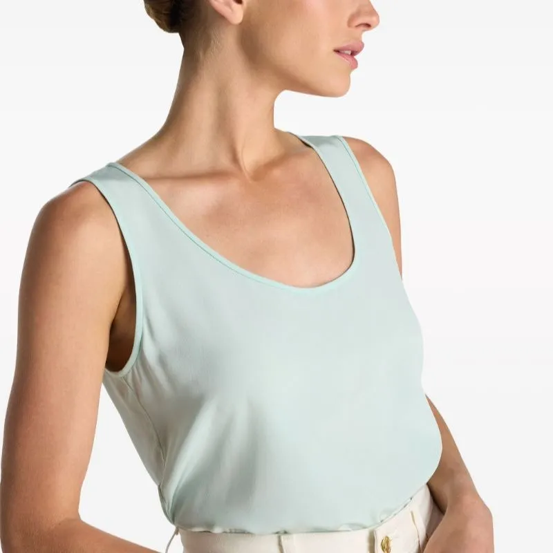 St. John Scoop-neck Silk Tank Top-4