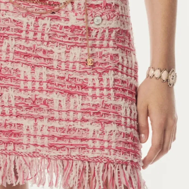 CHANEL SS25 Casual Short Skirts Women's Pink-5