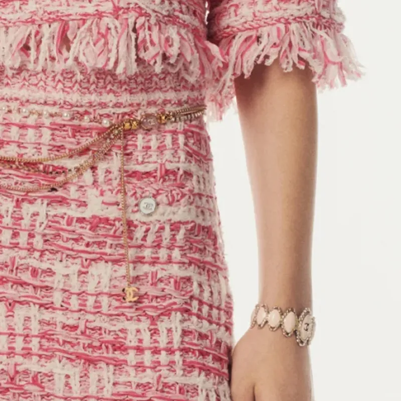 CHANEL SS25 Casual Short Skirts Women's Pink-3