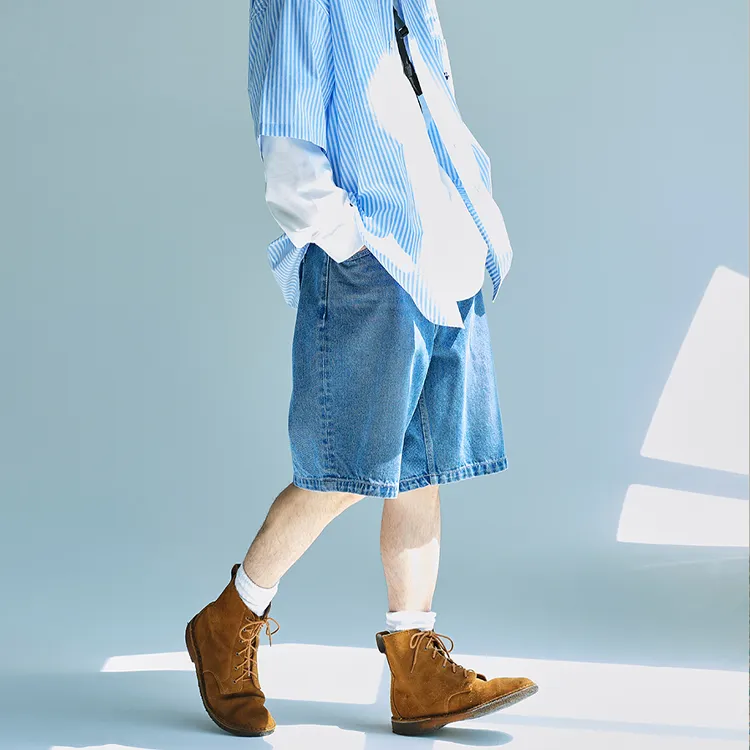 COVERNAT SS23 Denim Shorts Unisex Light Blue-2