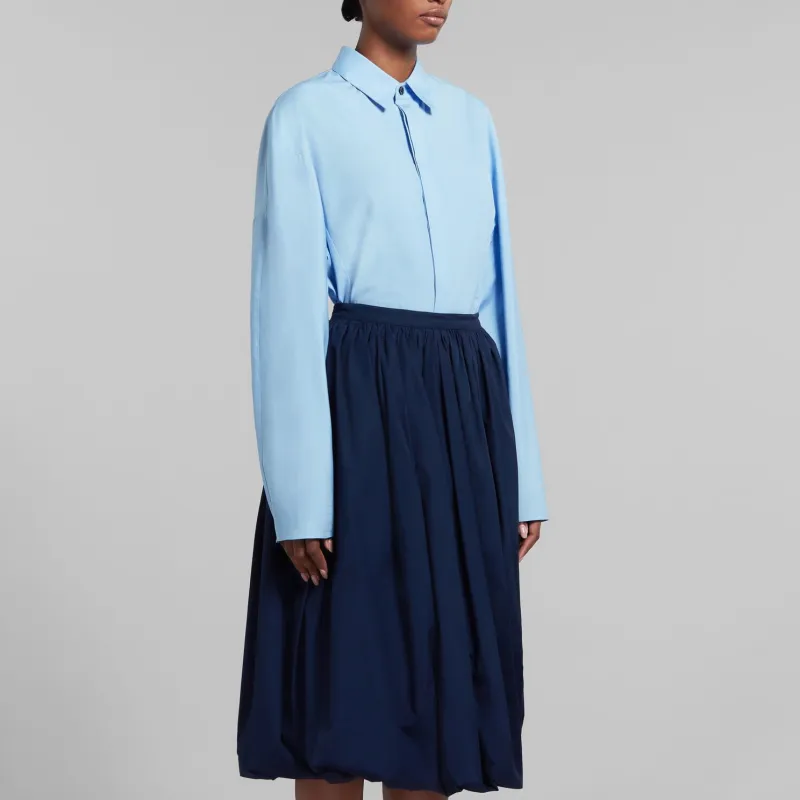 MARNI Long Sleeve Cropped Shirt 'Iris Blue'-3