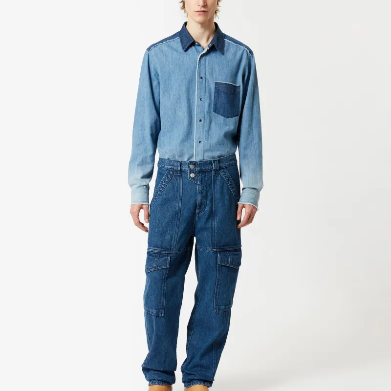 ISABEL MARANT Yohana Gradient effect Denim Shirt-2