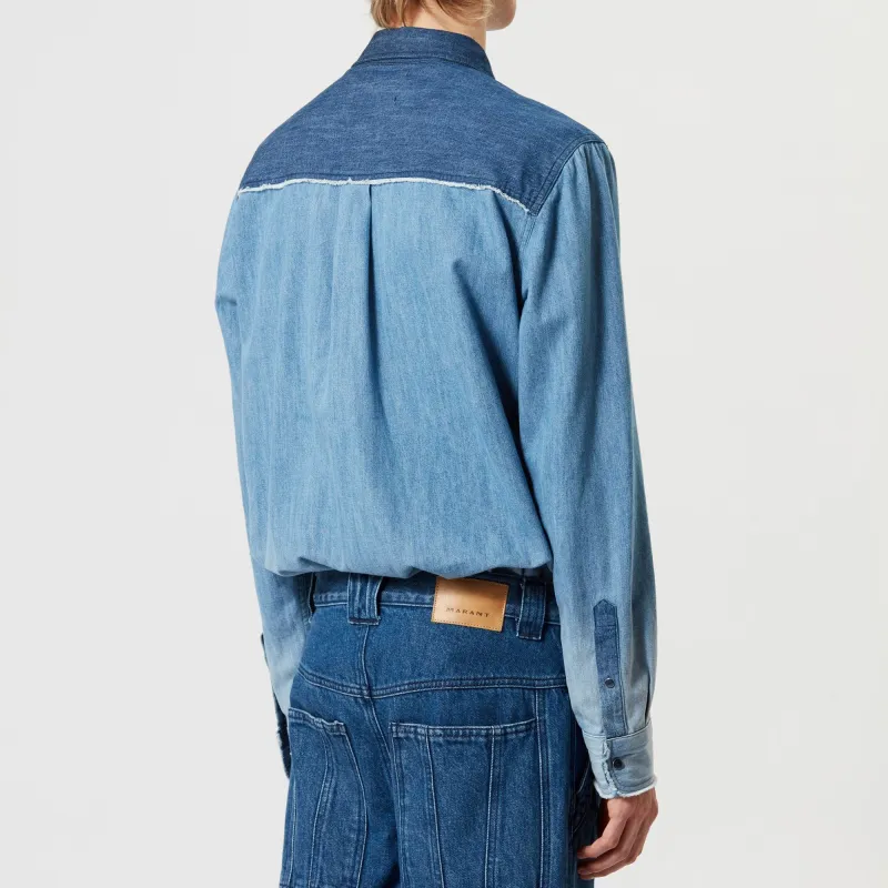 ISABEL MARANT Yohana Gradient effect Denim Shirt-3