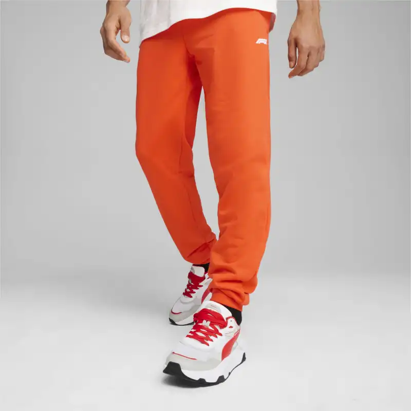 PUMA Knitted Sports Pants Men's Orange Red-3