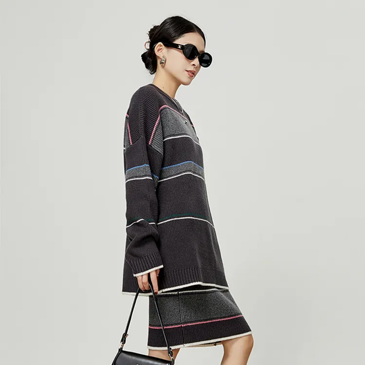Weekly Two Piece Skirt Sets Women's Gray-2