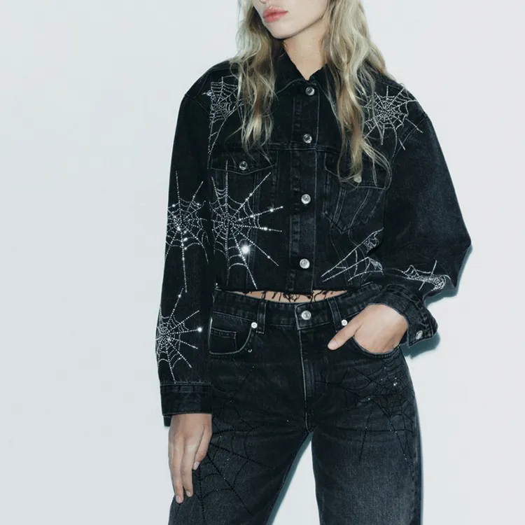 ZARA Denim Jacket Women's Black-2