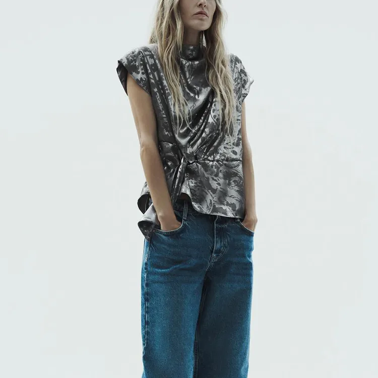 ZARA T-Shirts Women's Silver-2