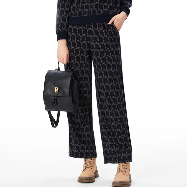 XII BASKET Casual Pants Women's Navy Blue-1
