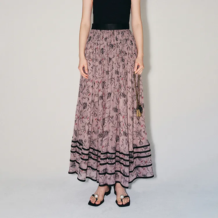 FAIRY WANG Casual Long Skirt Women's Romantic Bellflower-1
