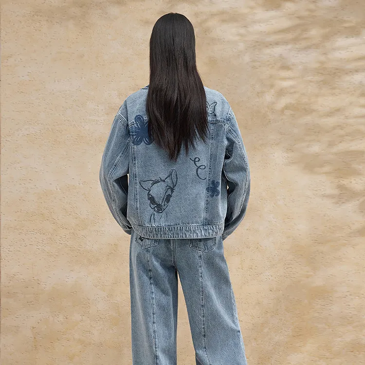 Broadcast x DISHINILIANMING Denim Jacket Women's Denim Blue-1