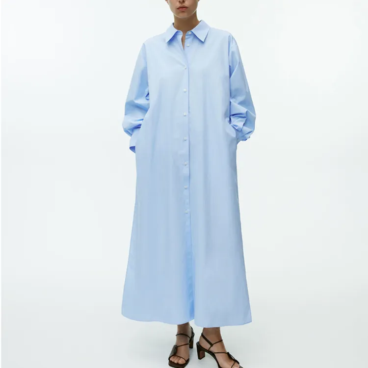 ARKET Long Sleeved Dresses Women's Light Blue-1
