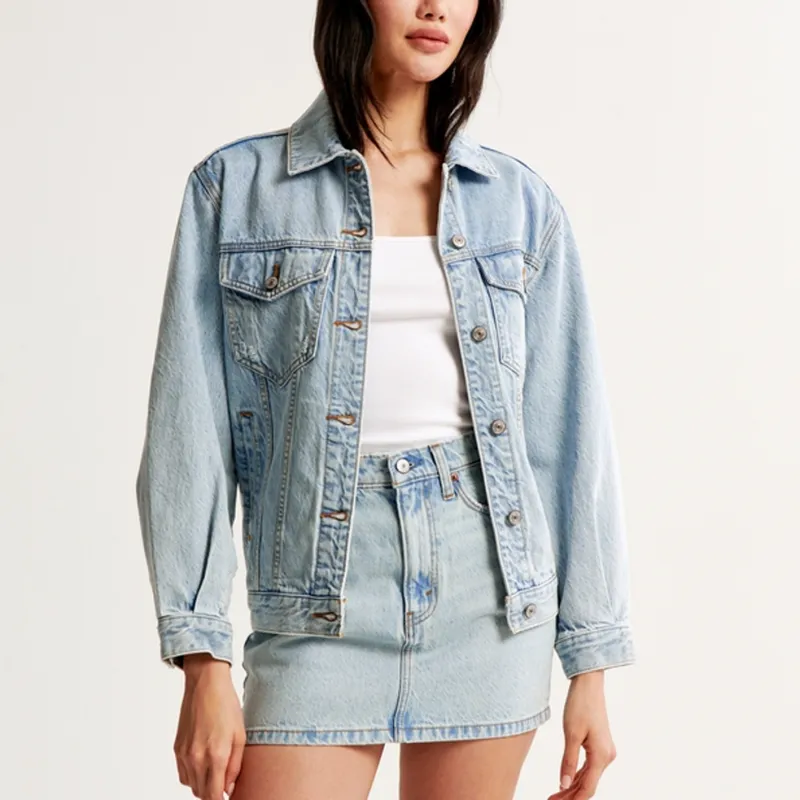 AF Denim Jacket Women's Light-Coloured Wash-2