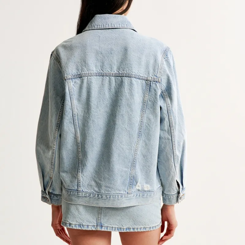 AF Denim Jacket Women's Light-Coloured Wash-4