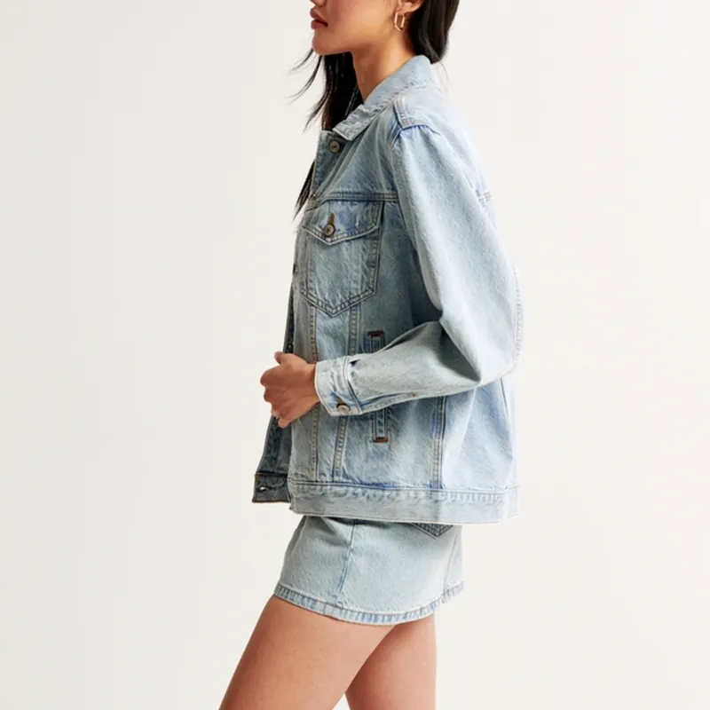 AF Denim Jacket Women's Light-Coloured Wash-3