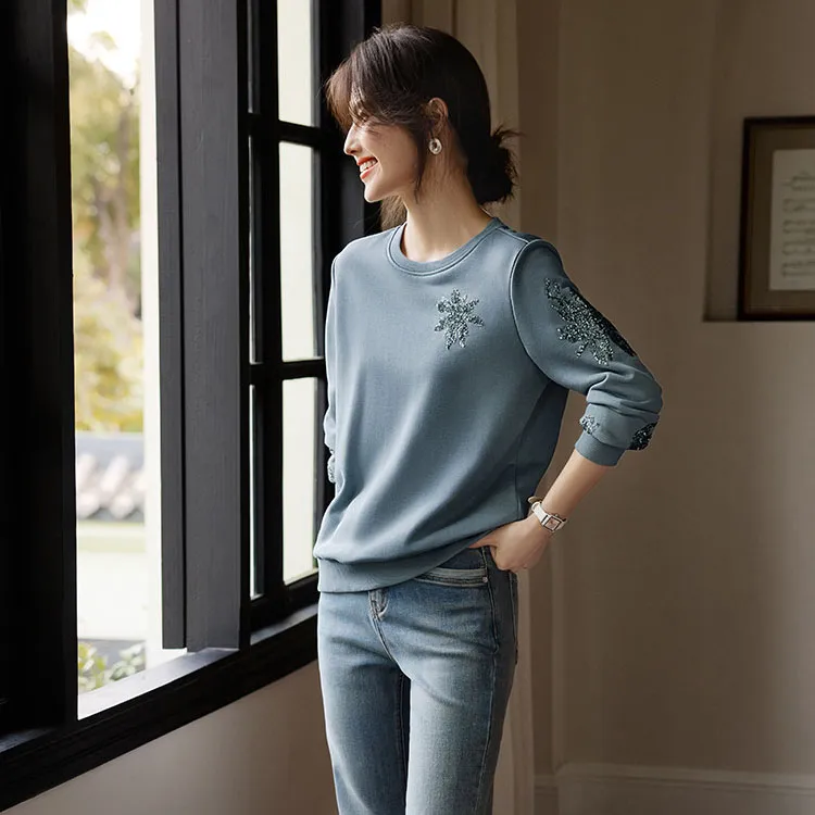 XWI Sweatshirt Women's Blue Gray-1