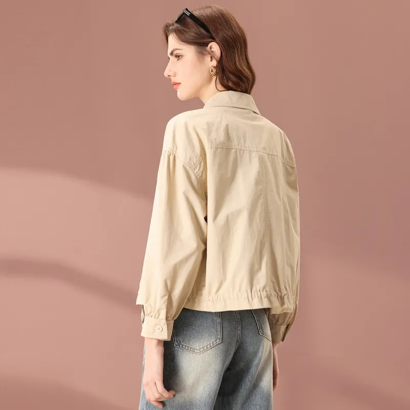 FENHONGMALI Jackets Coats Women's Apricot-2