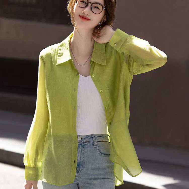 【dme】 Shirt Women's Mustard Green-1