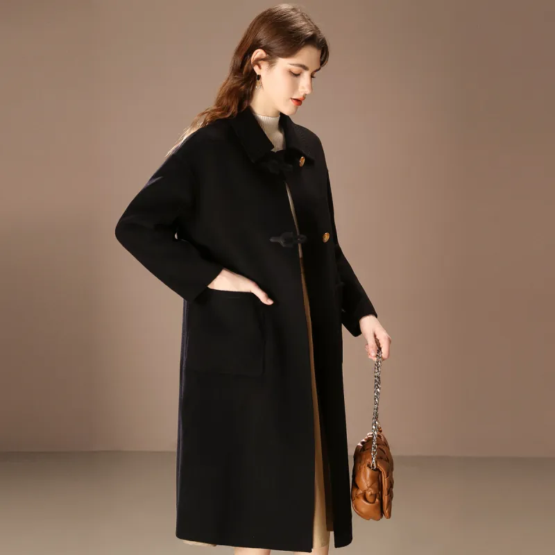 FENHONGMALI Coats Women's Black-2