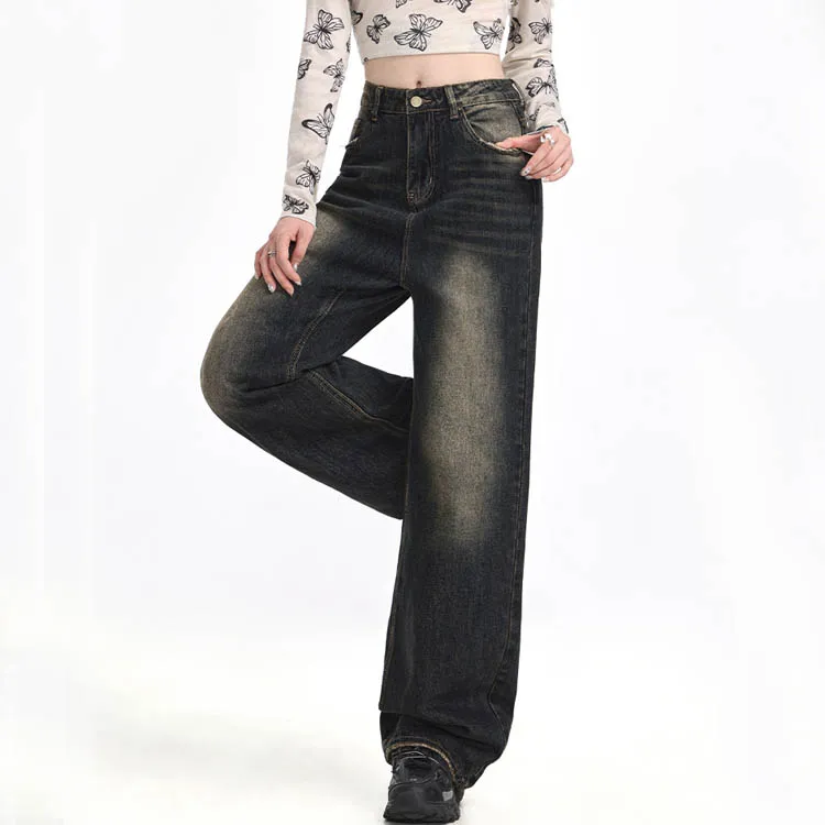 YINLEI Jeans Women's Gray Blue-3