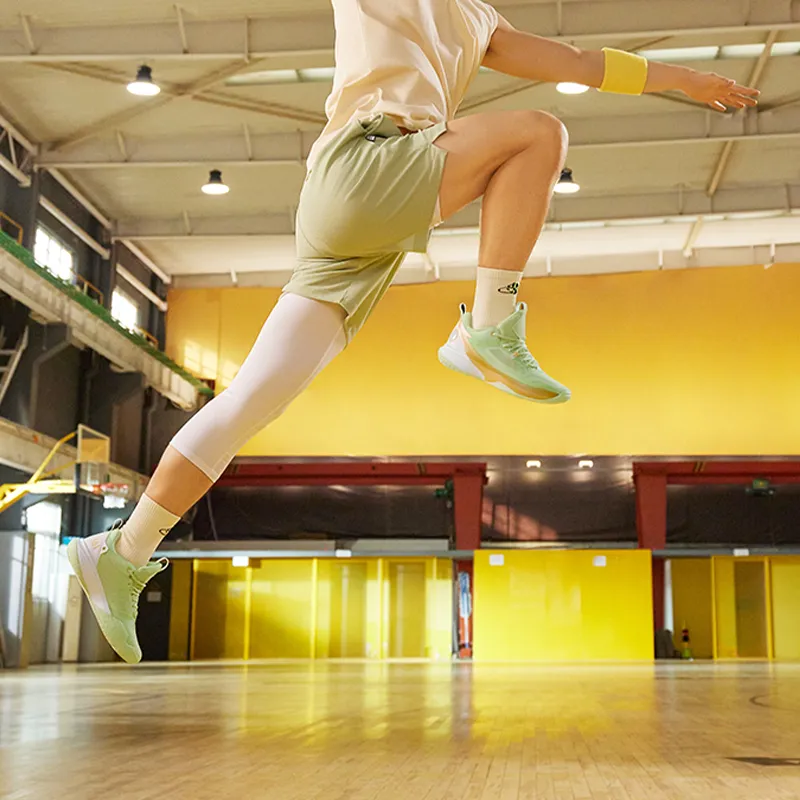 361° ONE MOTION Wave Series Basketball Shoes Men Low Top Light Fruit Green/Cheese Yellow-12