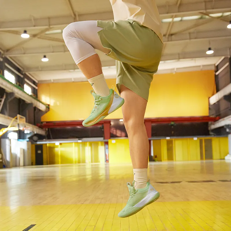 361° ONE MOTION Wave Series Basketball Shoes Men Low Top Light Fruit Green/Cheese Yellow-6