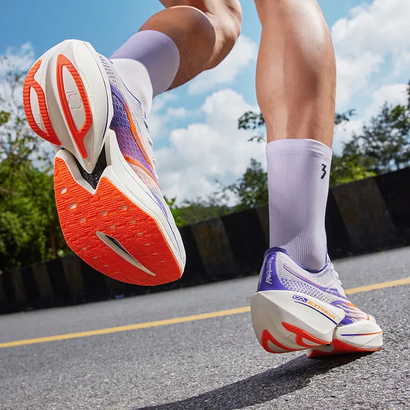 361° Flying Future 1.5 Cushioning Anti Slip And Wear Resistant Rebound Low Top Running Shoes Unisex White Purple-7