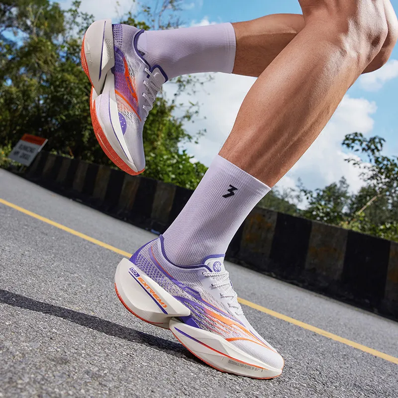361° Flying Future 1.5 Cushioning Anti Slip And Wear Resistant Rebound Low Top Running Shoes Unisex White Purple-6