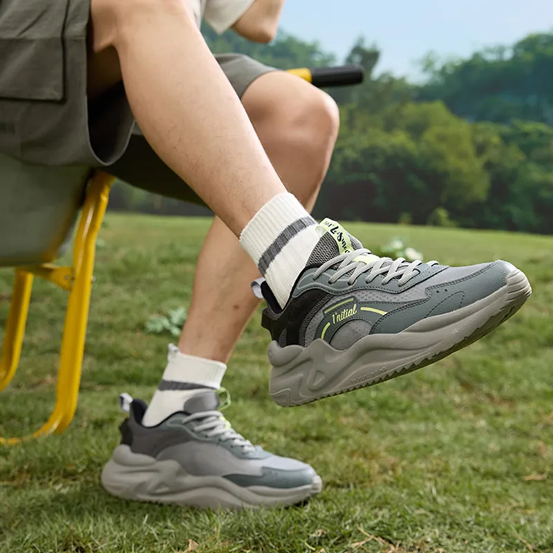 361° Yunshu 3 Shock Absorbers With Slip Resistant And Abrasion Resistant Properties Low Top Casual Shoes Men's Gray-6