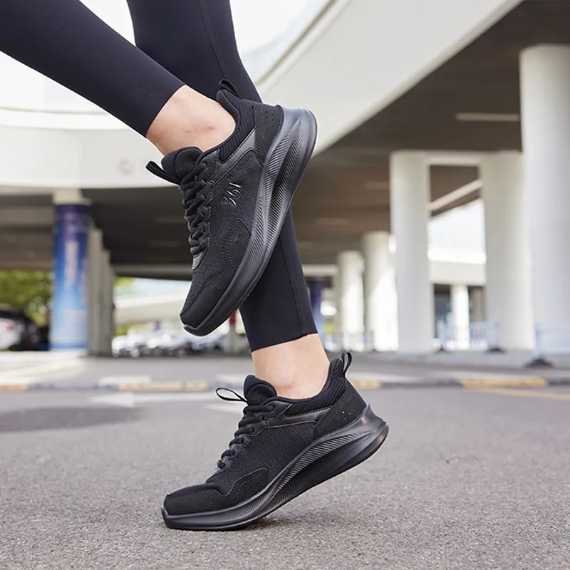 361° Cushioned Slip Resistant Low Top Running Shoes Women's Obsidian Black-6