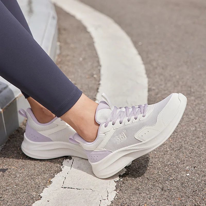 361° Blade 2.0 Cushioned Slip Resistant Low Top Cushioning Outsole Sprint Running Shoes Women's White Purple-10