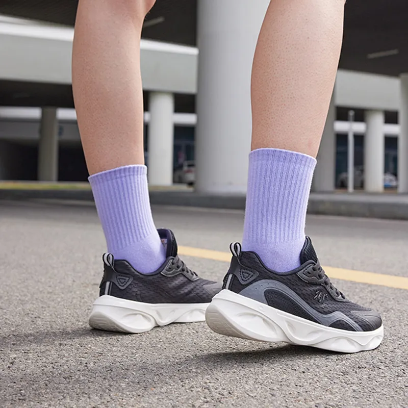 361° Light Feather Cushioning, Slip Resistant, And Abrasion Resistant Low Top Running Shoes Women's Black Gray-8