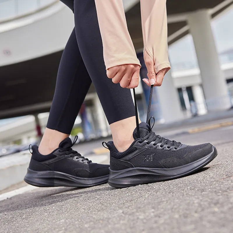361° Cushioned Slip Resistant Low Top Running Shoes Women's Obsidian Black-10
