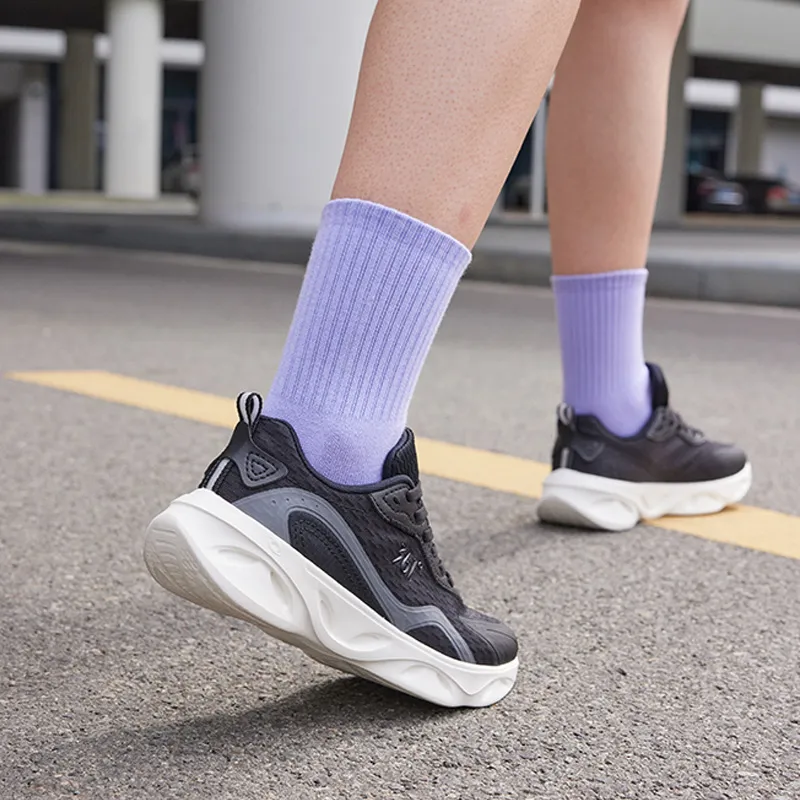 361° Light Feather Cushioning, Slip Resistant, And Abrasion Resistant Low Top Running Shoes Women's Black Gray-7