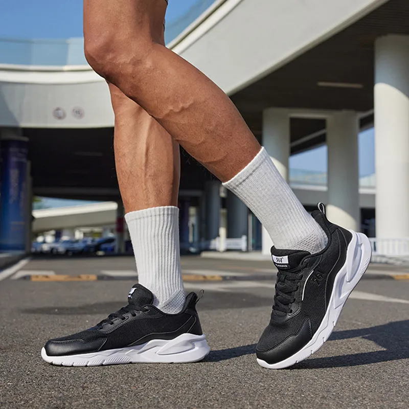 361° Blade 2.0 Cushioning, Slip Resistant, And Abrasion Resistant Low Top Running Shoes Men's Black White-7